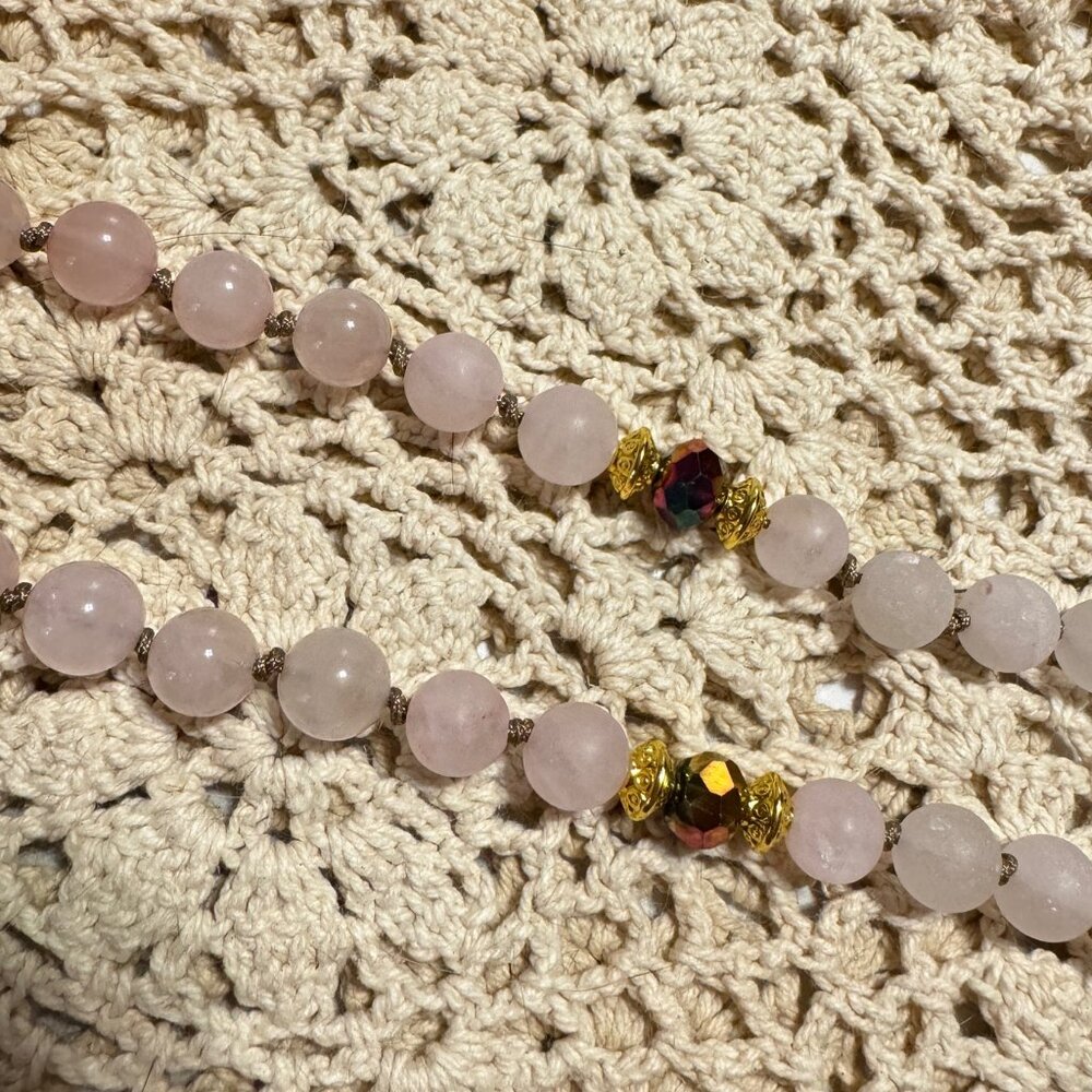 PINK OMBRE Handmade Semi Precious 8mm Gemstone 108 Bead Mala Necklace - Picture 8 of 14